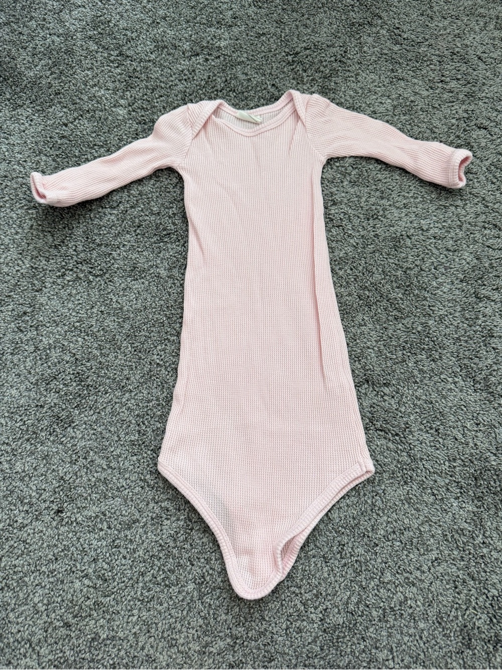 Soft Pink Ribbed Kids One-Piece Bodysuit